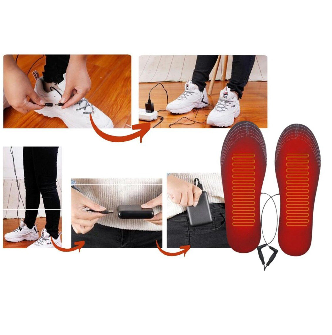 Branturi incalzite pentru incaltaminte, Zola®, alimentat prin USB, marimea 35-40 Branturi incalzite pentru incaltaminte, Zola®, alimentat prin USB, marimea 35-40